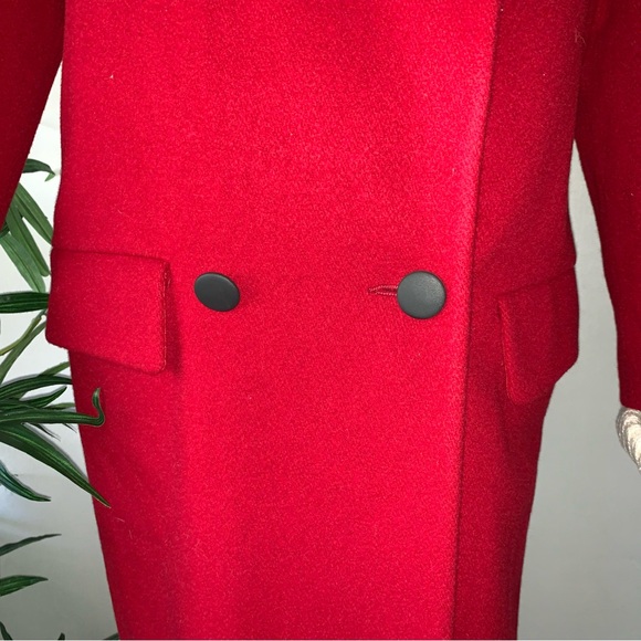 v i n t a g e :: Vibrant Double Breasted Long Wool Leather Coat - Picture 12 of 16